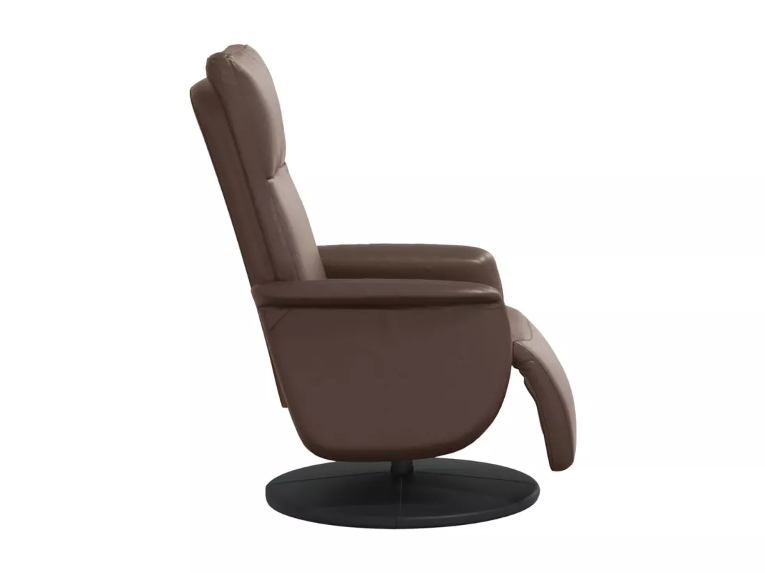 Fauteuil inclinable avec repose-pieds marron similicuir
