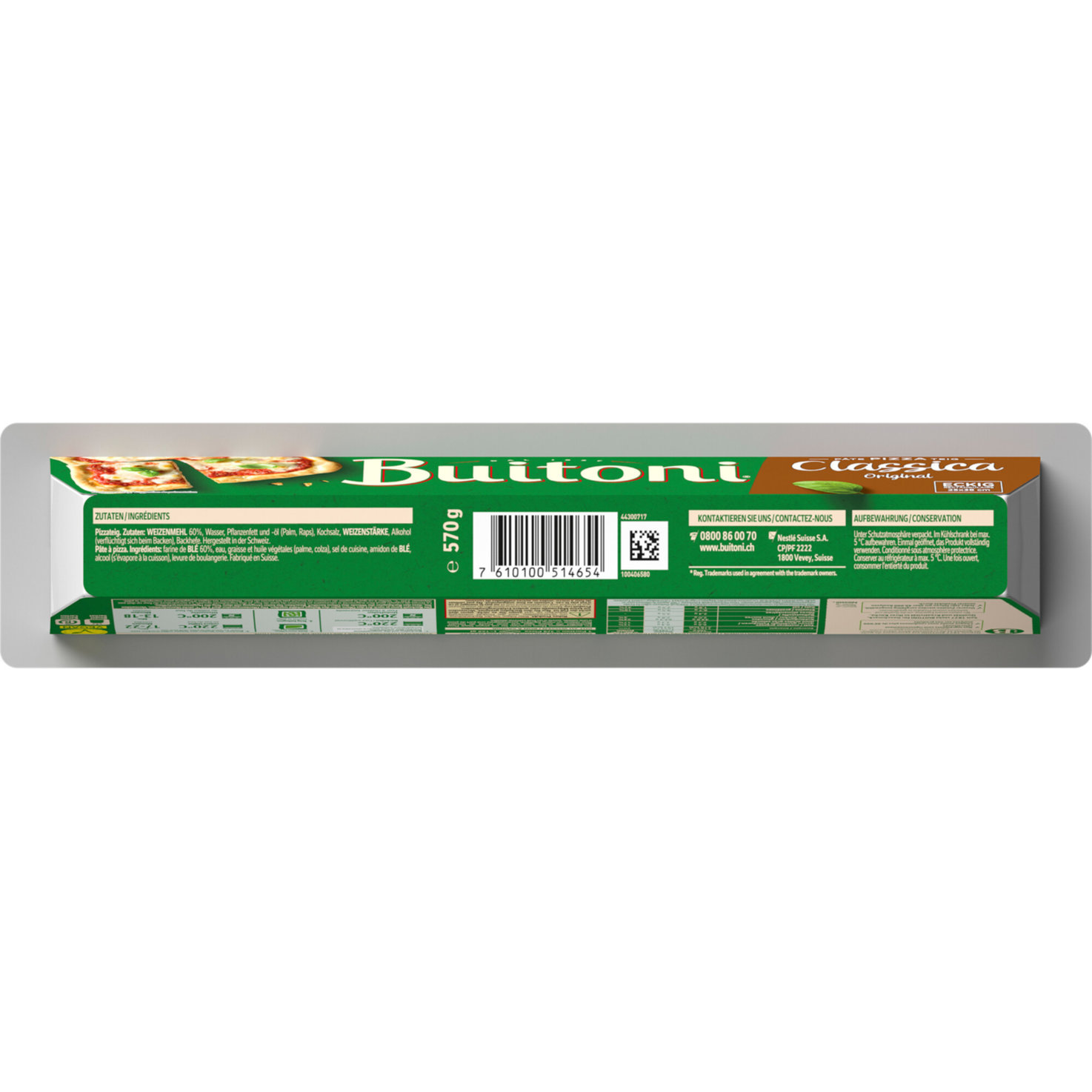 Buitoni Pizzateig Classica Original Eckig Ausgewallt 25x38cm
