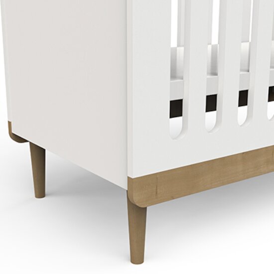 Scandinave Lit   Blanc / Chêne        60 x 120 cm   de               CBA Meubles
