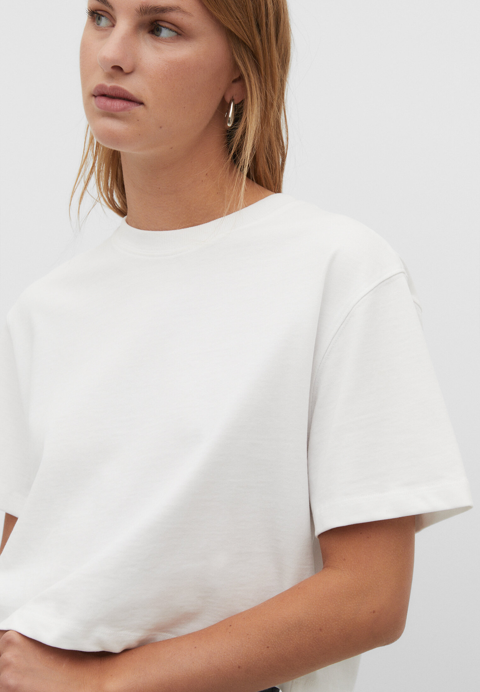 Camiseta cropped de algodão grosso
