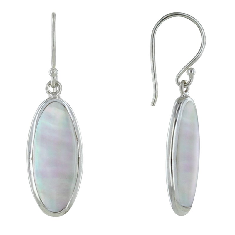 Boucles d'Oreilles Argent Amande Nacre