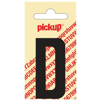 Pickup plakletter D zwart mat 60 mm