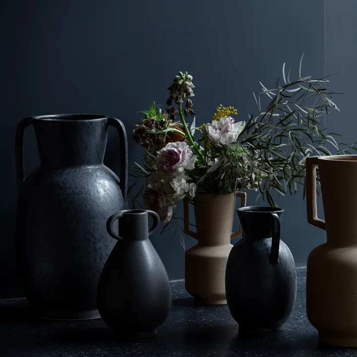 Broste Copenhagen - Simi Vase, H 29 cm, antique grey