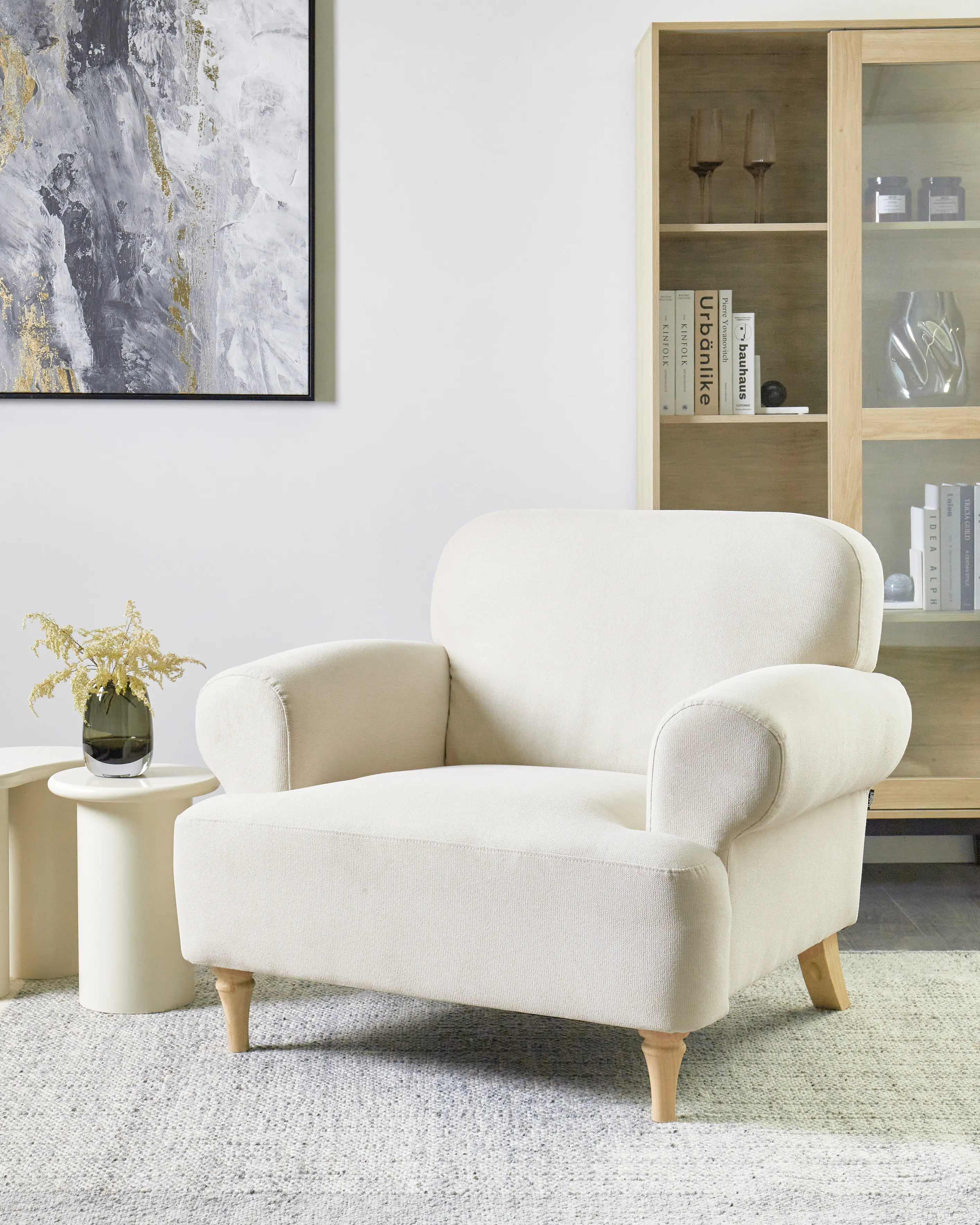 Fauteuil KIBERG Stof Lichtbeige
