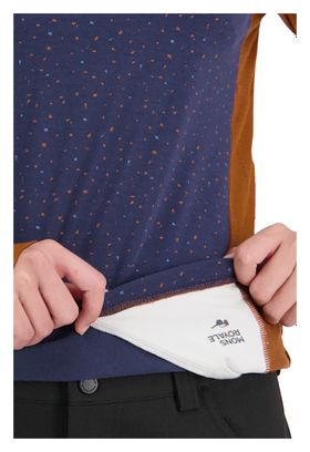 Maillot Manches Courtes Femme Mons Royale Redwood Merino VT Bleu/Marron