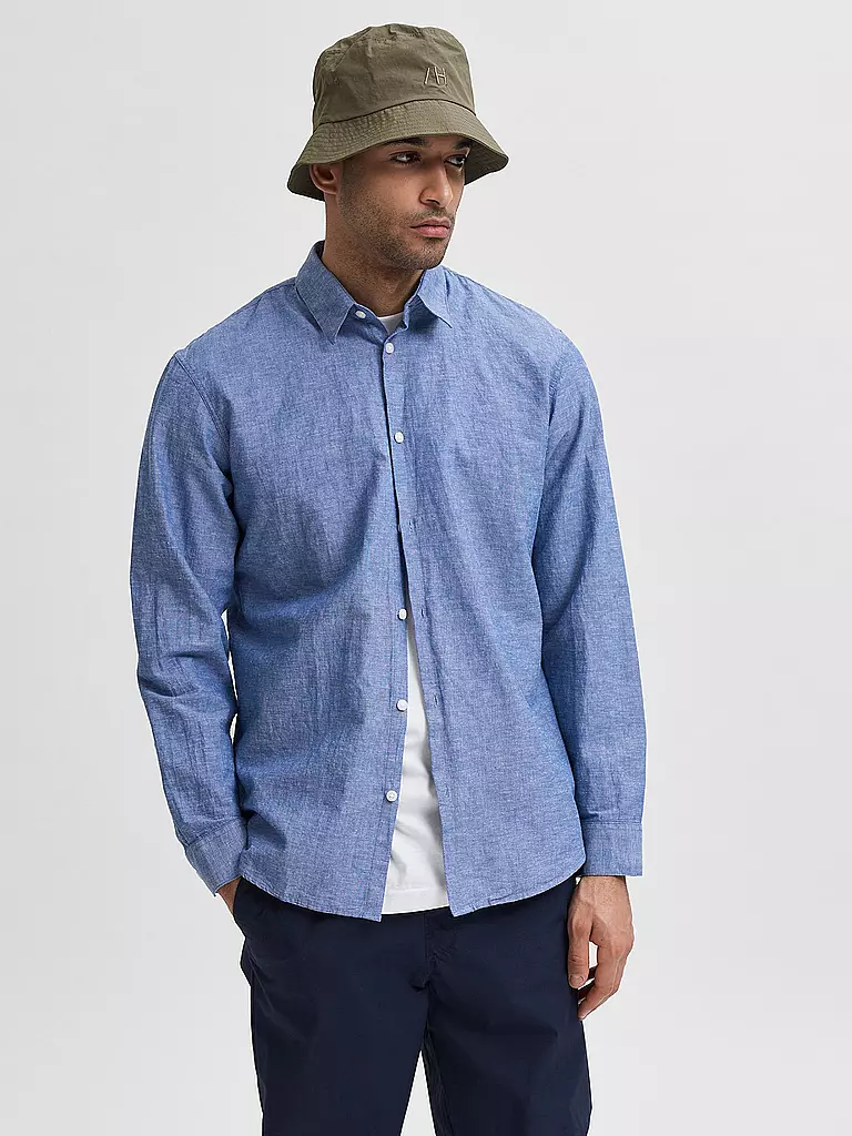SELECTED Hemd Regular Fit SLHSLIMNEW blau