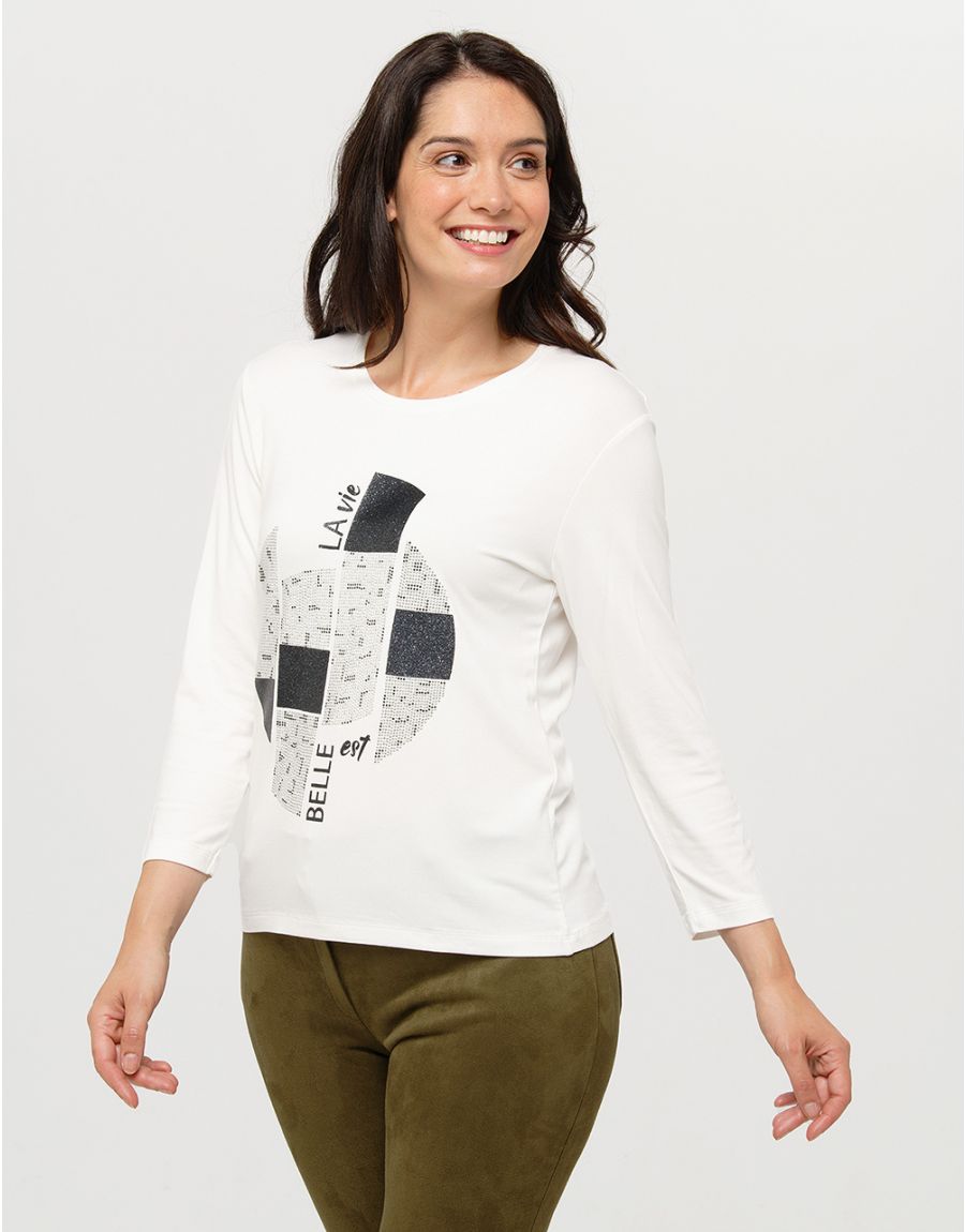 T-shirt blanc imprimé