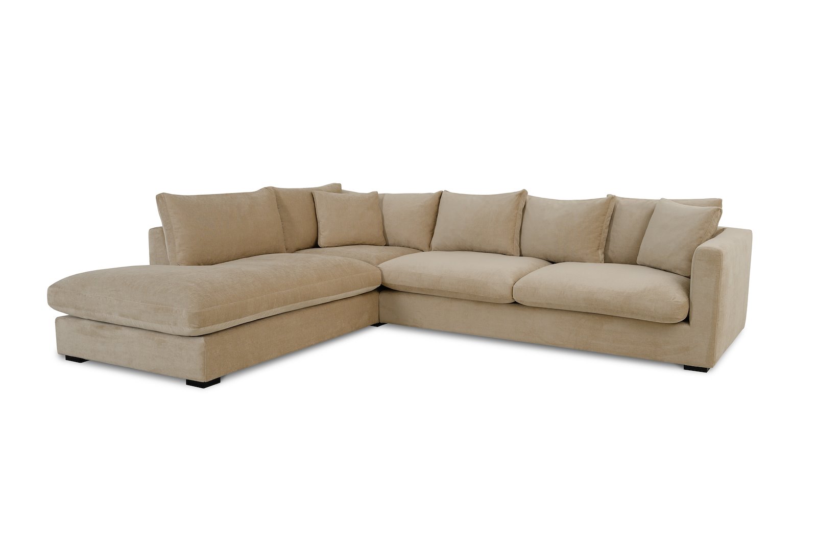 Milano hjørnesofa 2,5 seter med åpen ende venstre. Tekstil Concept 14 Latte