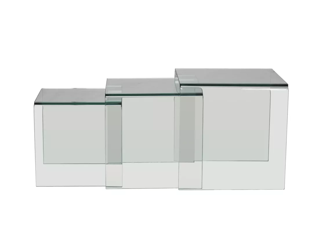 Tables basses gigognes MINKA - Verre courbé