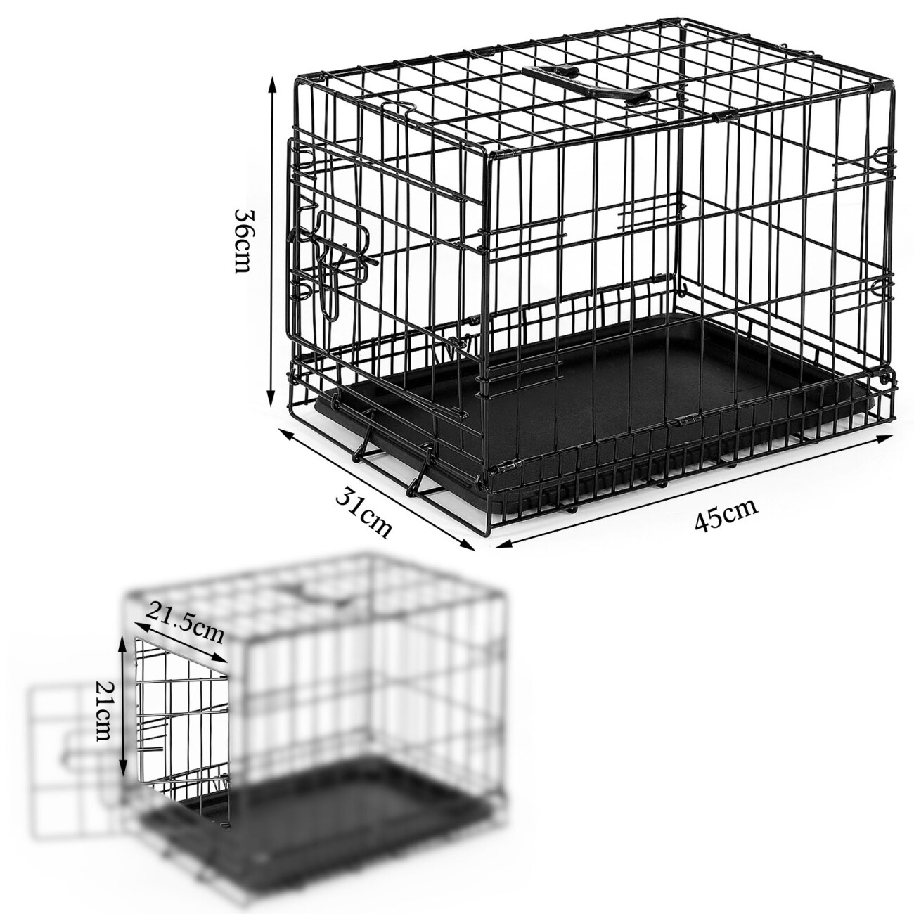 Lionto Hundetransportkäfig Tiertransportbox Hundebox Größe (S) 45x31x36 cm S