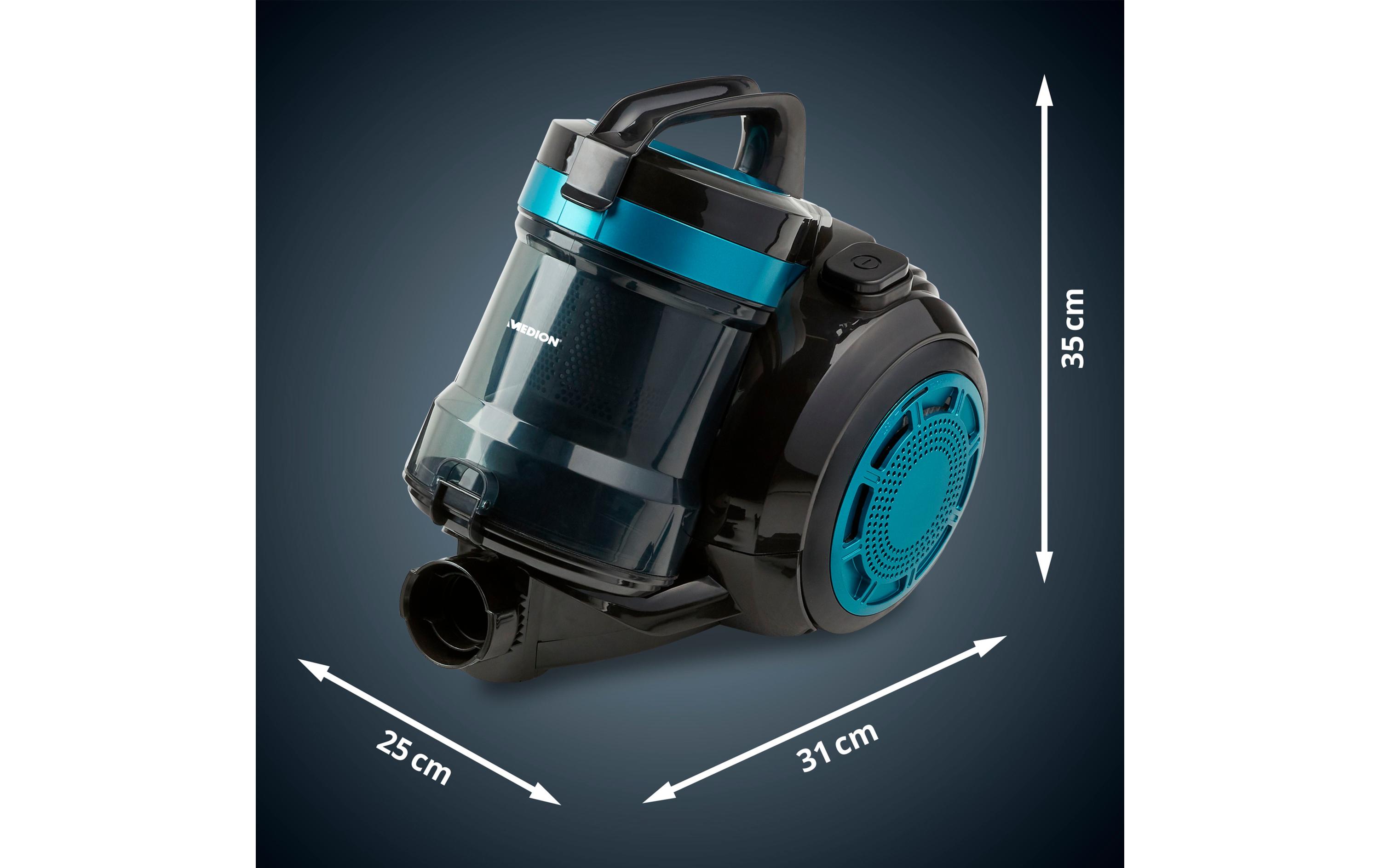 Bodenstaubsauger MD 19407 Blau/Schwarz​Beutelloser Staubsauger