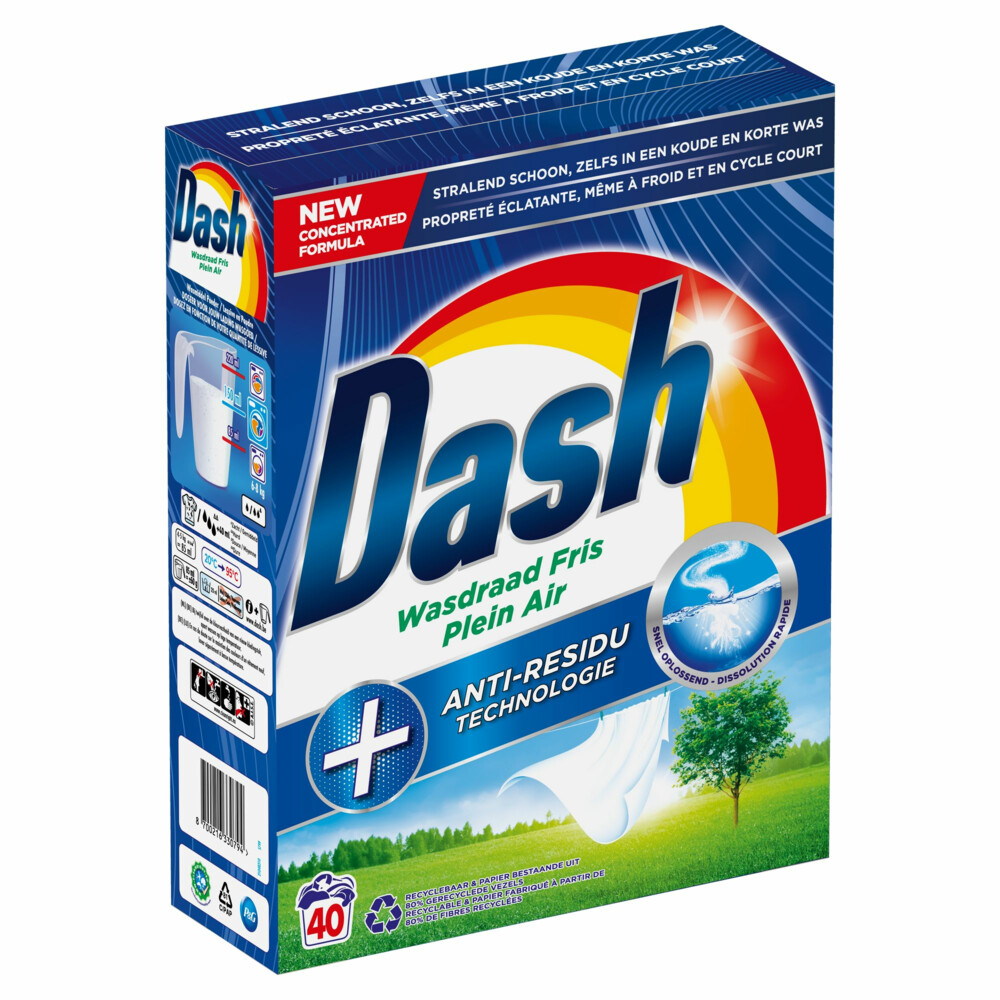Dash Waspoeder Wasdraad Fris 40 Wasbeurten2,4 kg