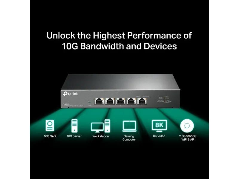 TP-Link TL-SX105 V1 - Switch - desktop, monterbar på stativ