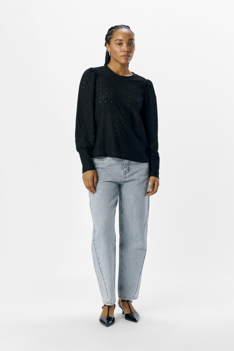 Object zwarte dames blouse