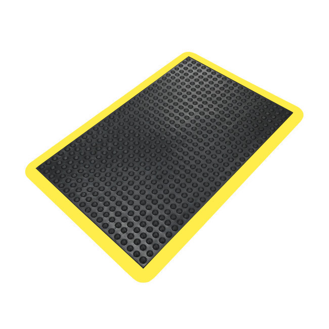 Tapis erogonomique d'atelier - tapis anti-fatigue - avec bord jaune - 90x120 cm