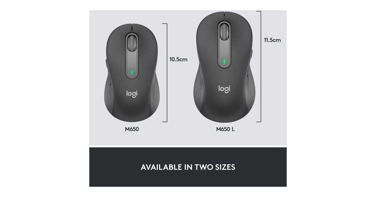 LogitechSignature M650 Large Full-Size Draadloze Muis  (Grafiet)