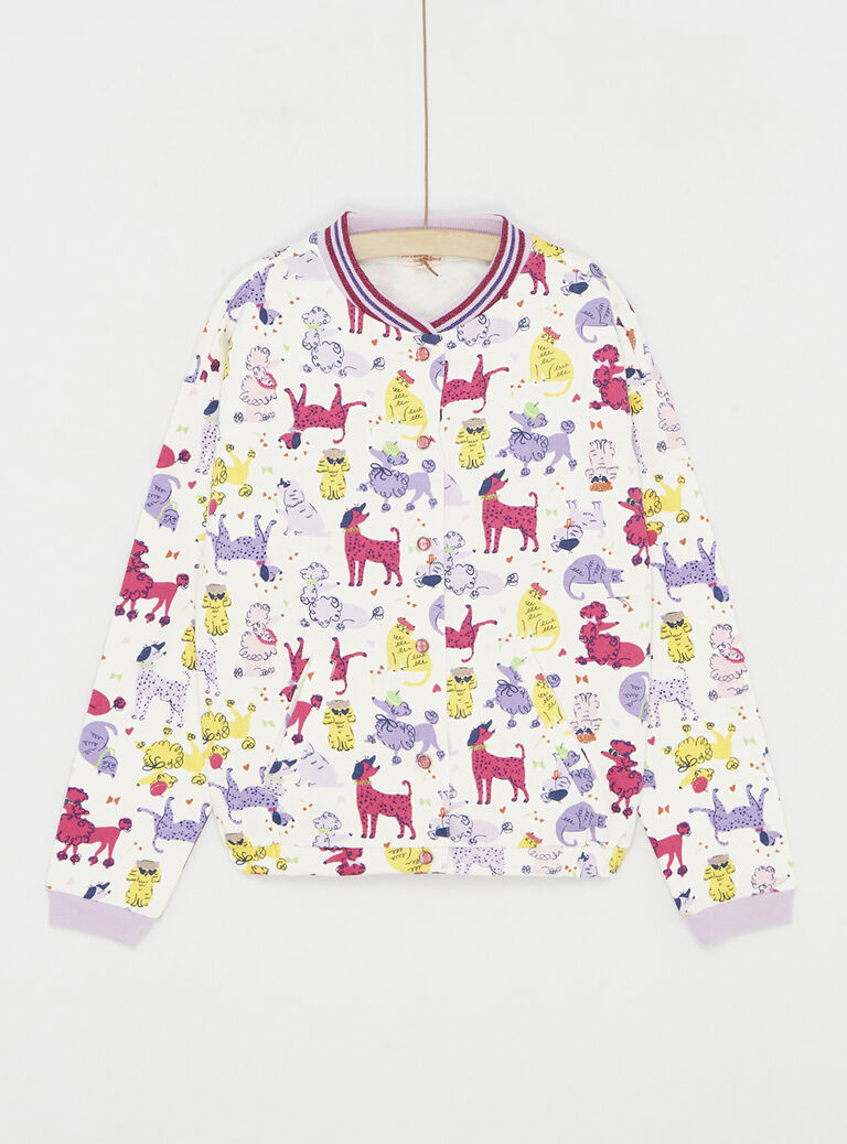 Sweat pressionné imprimé esprit teddy pour fille