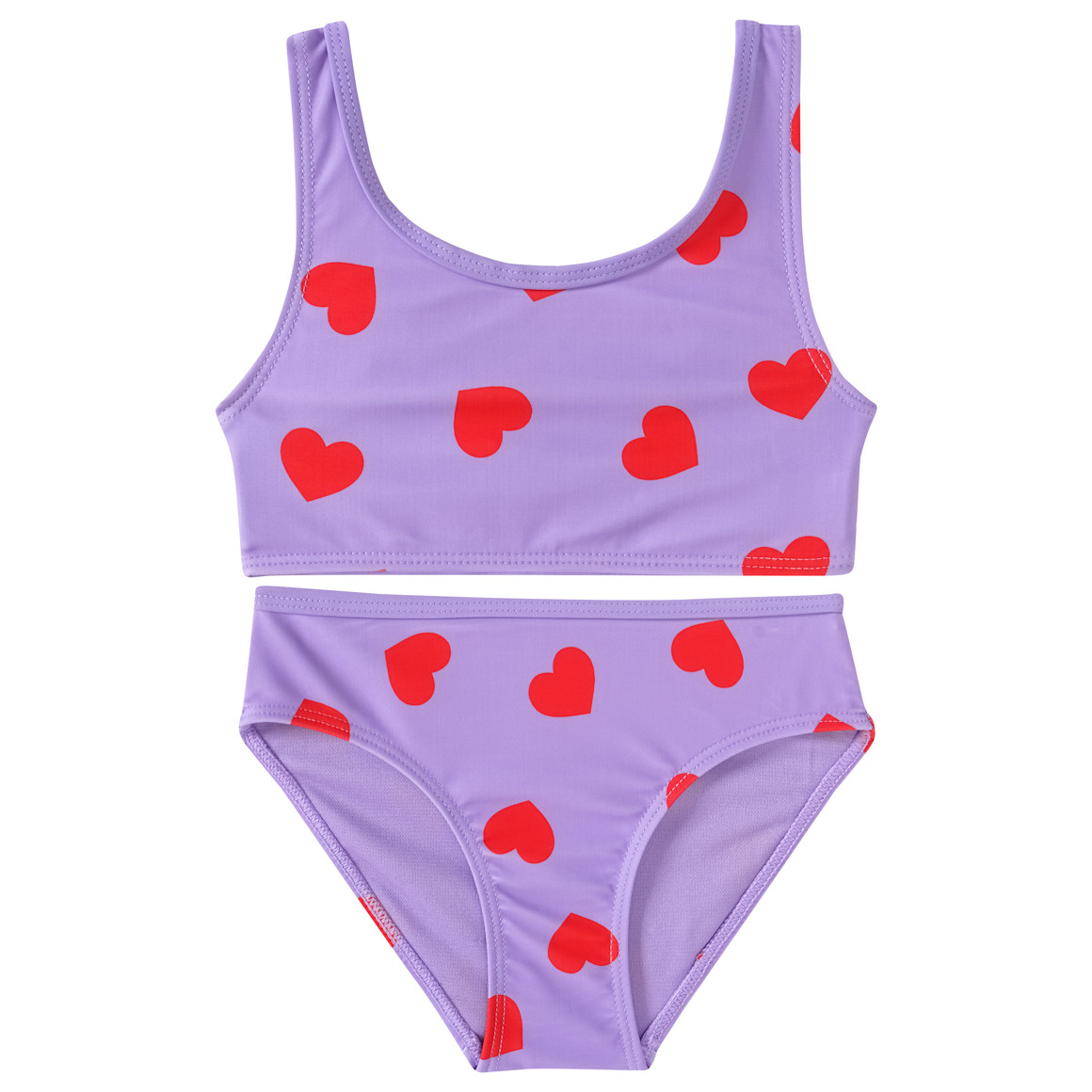Famy Mädchen Bikini mit Herz-Allover helllila