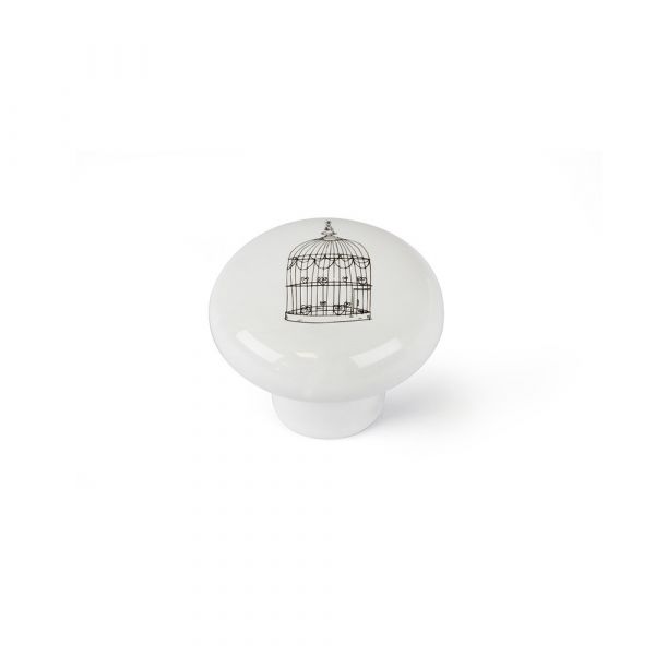 Rei Blíster com 4 Puxadores Redondos para Móveis. Fabricado em Porcelana e Acabamento Ilustrado. Mod. e815 ø40mm. - 68515
