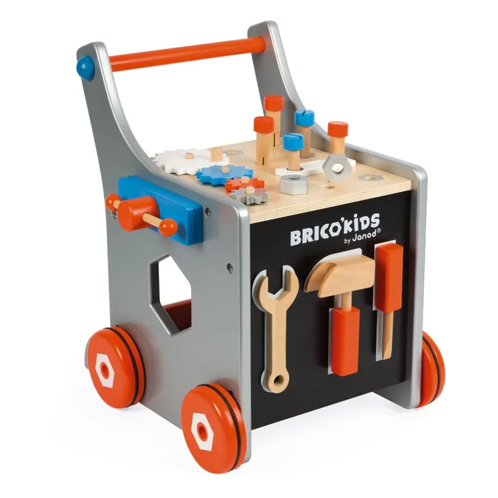 Janod Chariot magnétique Brico'Kids en bois avec 25 accessoires