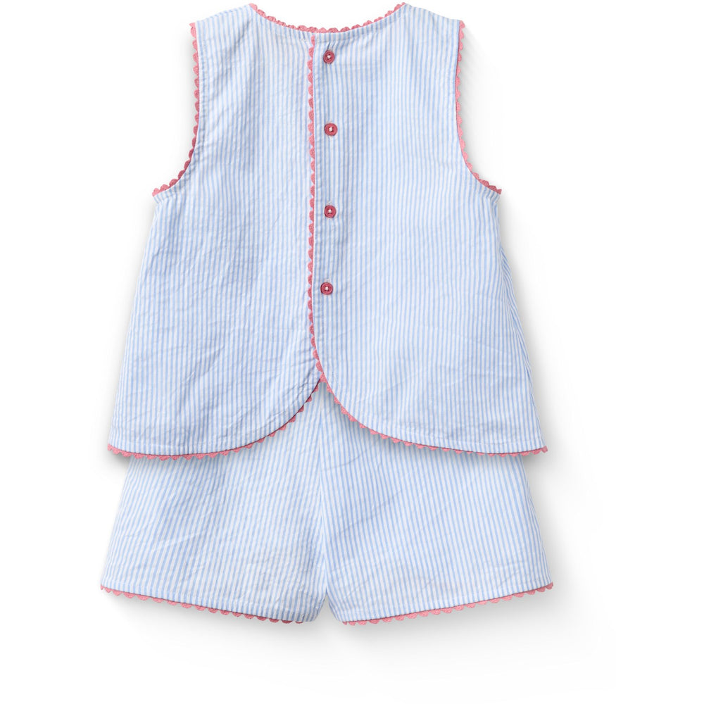 Køb COPENHAGEN COLORS Sky Blue W Cream Stripe Seersucker Deco Sæt