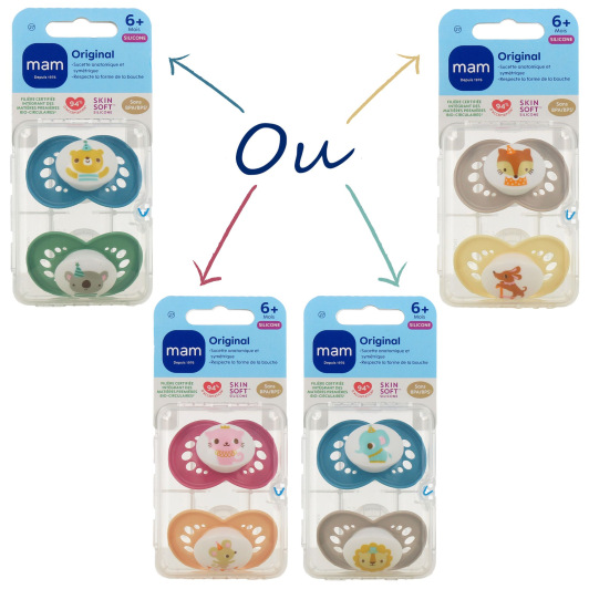 MAM Original Sucettes Anatomiques Silicone + 6 Mois
