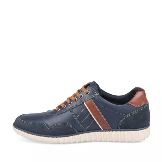 Derbies MARINE DENIM SIDE CUIR