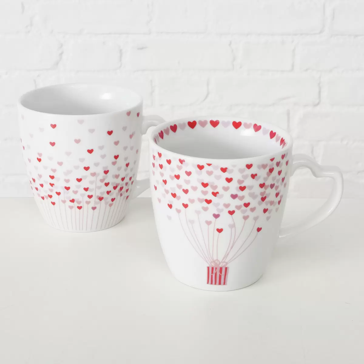 Jumbobecher Herz Sherine rosa,rot,weiss