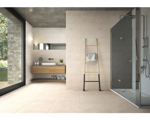 Porseleinen wand- en vloertegel Cementine 60 x 60 x 0,9 cm crème Lappato