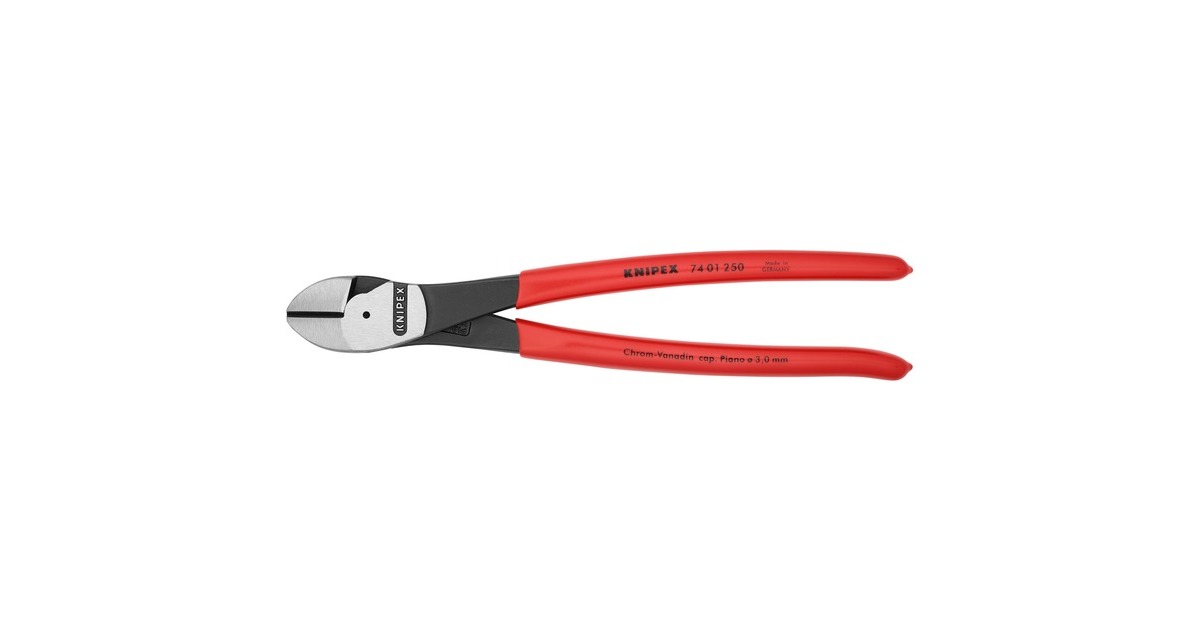 KNIPEXKracht-zijsnijtang 74 01 250 kniptang  (Rood)