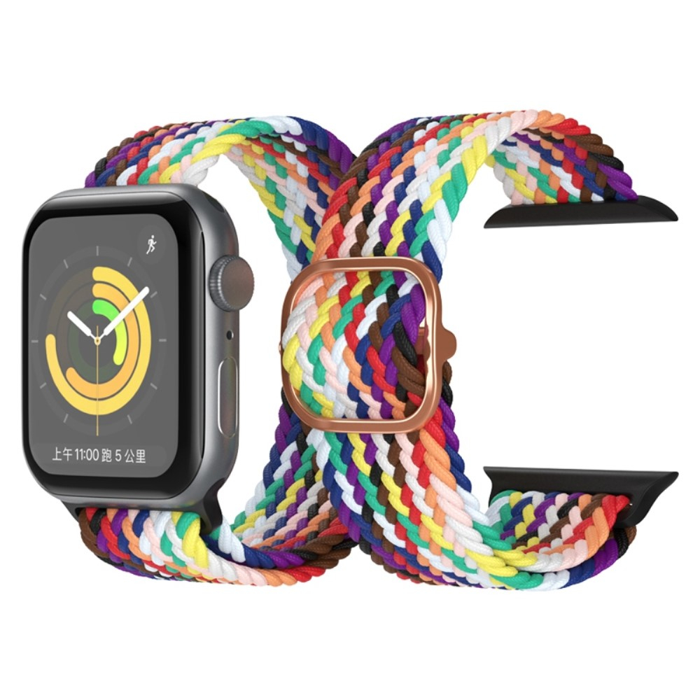 Apple Watch (42/41/40/38 mm) Elastisches Nylon Gummi Armband mit Schnalle (Gelenkumfang: 150-240mm) - Schwarz / Blau / Grün