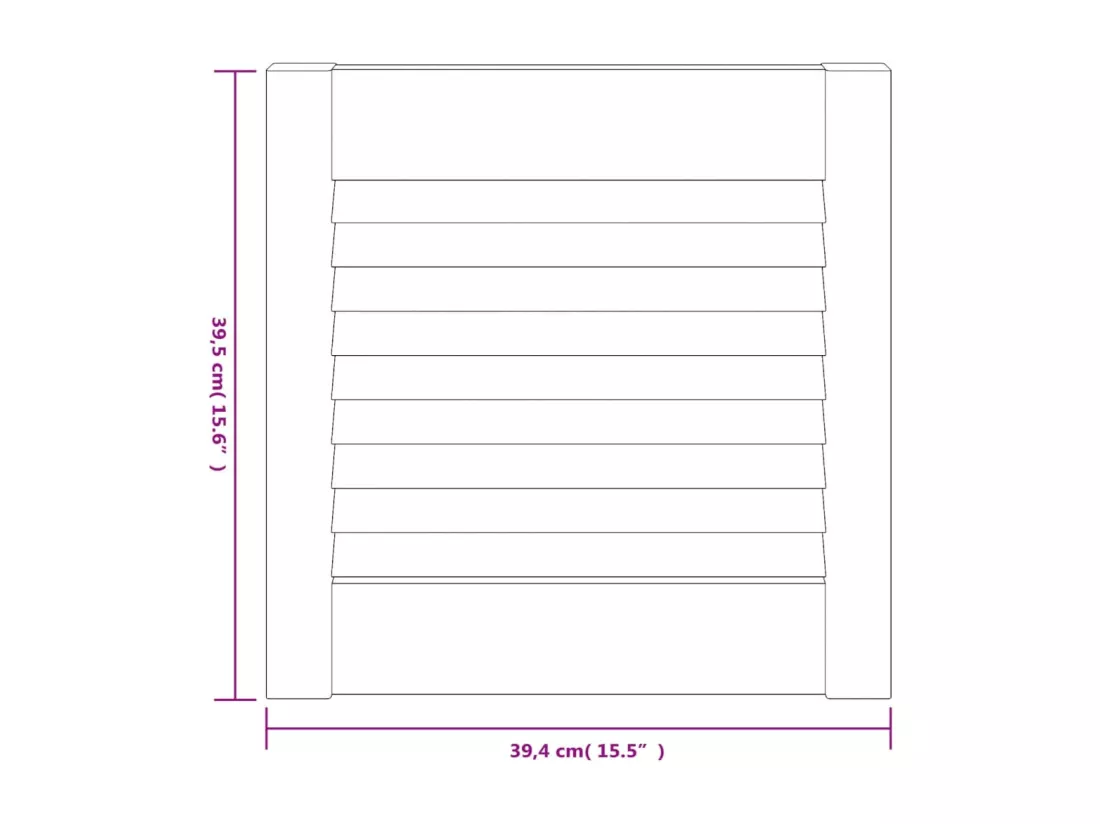 Portes d'armoire à persiennes 2 pcs 39,5x39,4 cm pin massif