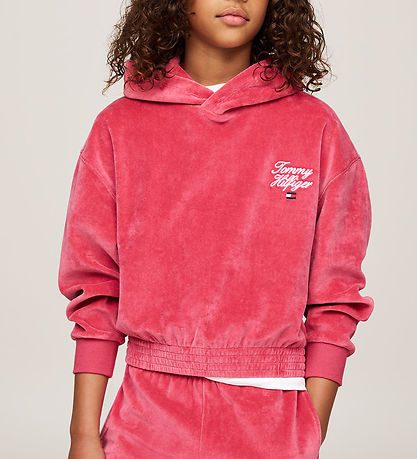 Tommy Hilfiger H?ttetr?je - Velour - Script - Heritage Pink