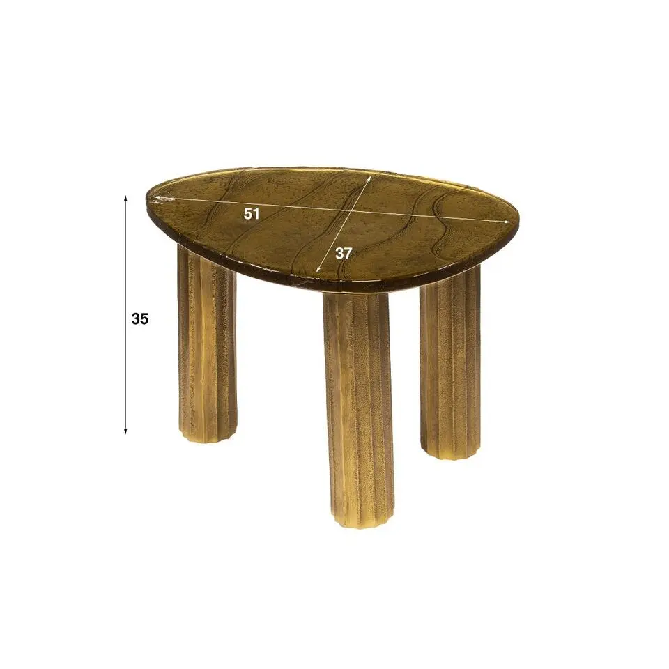 Fraaai - Benny salontafel S - goud antiek finish
