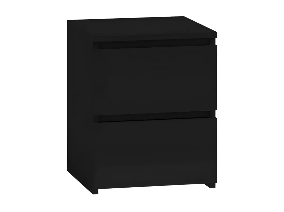 ASTER T2 - Table de chevet moderne chambre - 40x30x30 cm - Table d'appoint 2 tiroirs - Table de nuit