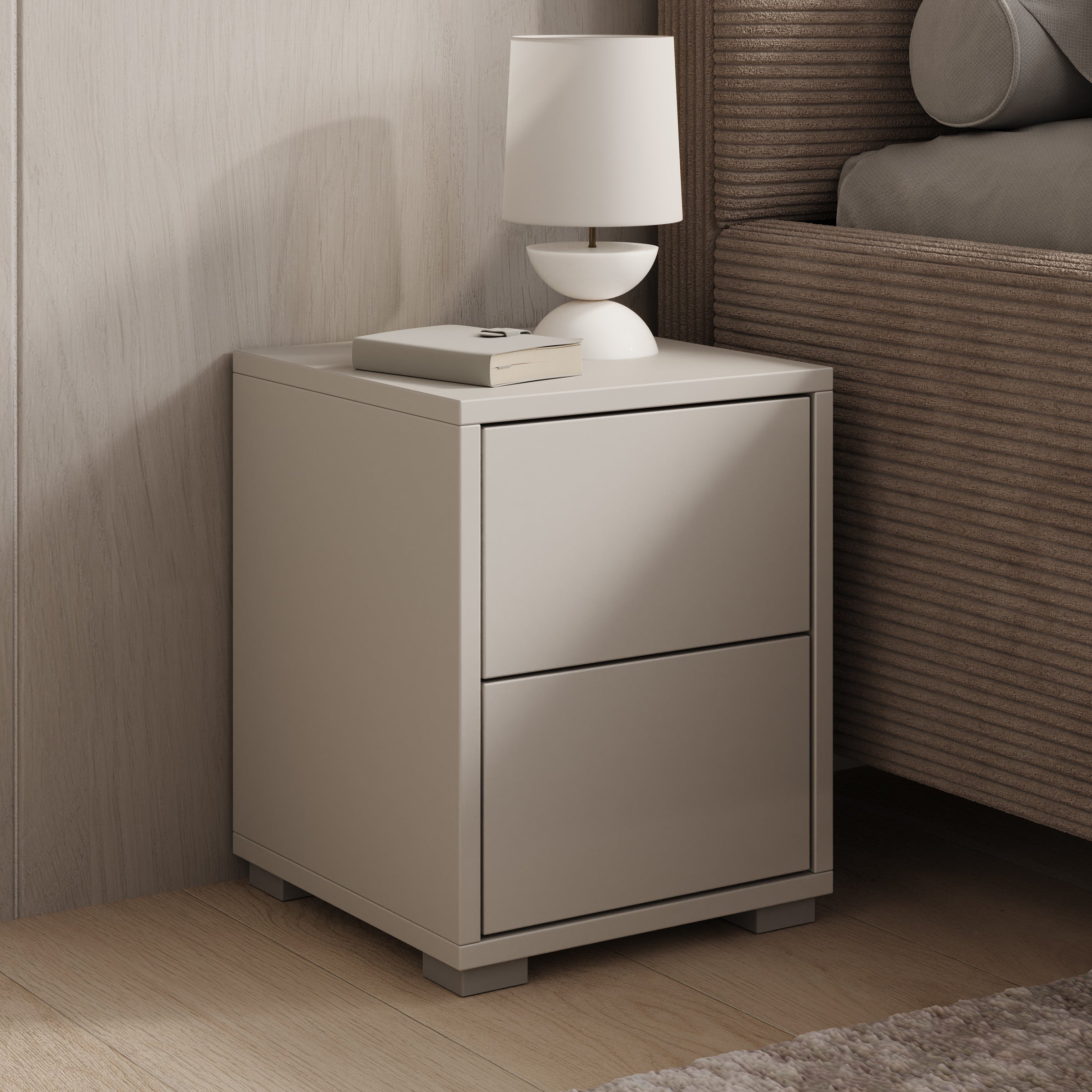 Meubella - Nachtkastje Gideon - Beige - 30 cm