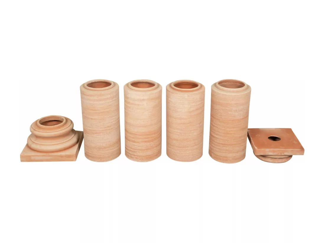 BISCOTTINI Vase - Finition terre cuite - Extérieur - Jardin - Présentoir - Décoratif - Porte-plante - Porte-fleurs - Salon - Salle à manger - Chambre - Cuisine - 35x35x225 cm