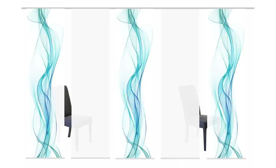 Schiebevorhang Blau 5er-Set
