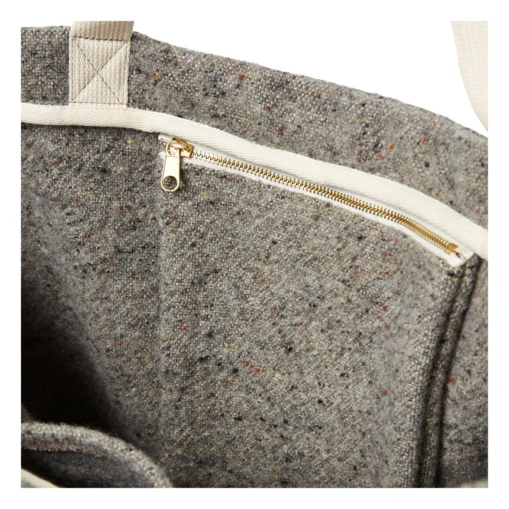 Adorna Cabas en laine et lin | Gris chiné