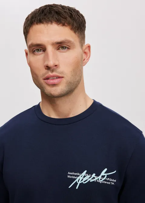 T-shirt met print written blauw (BLW.D)