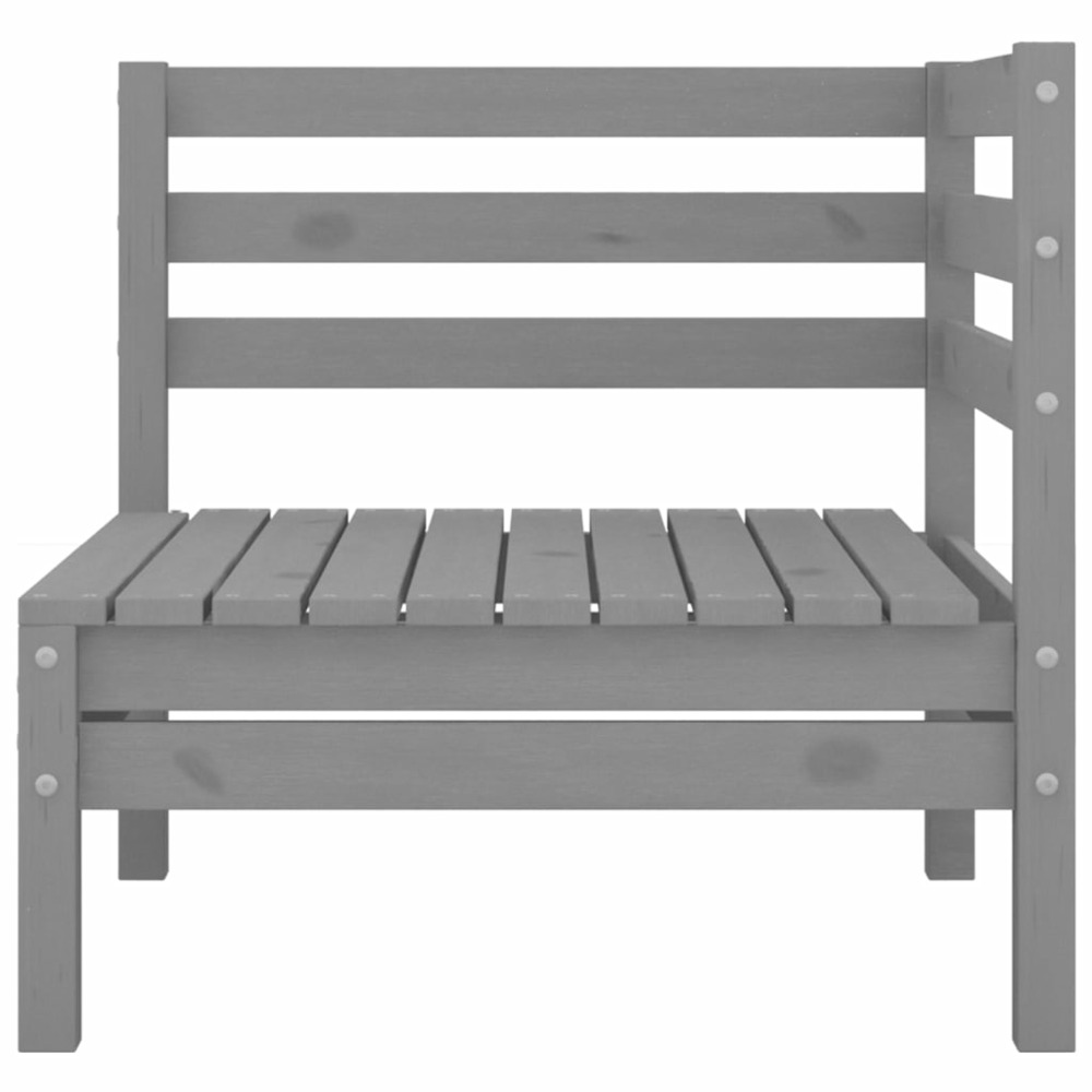Salon de jardin meuble d'extérieur ensemble de mobilier 4 pièces gris bois de pin massif