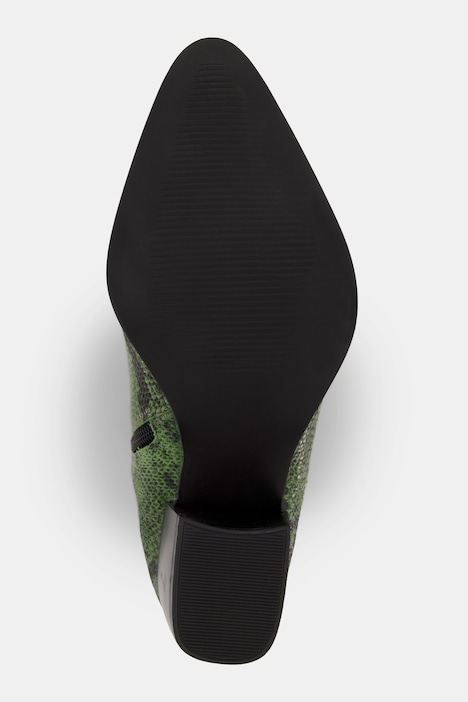 Lederstiefel, XXL-Schaft, Schlangenlederoptik, Weite H