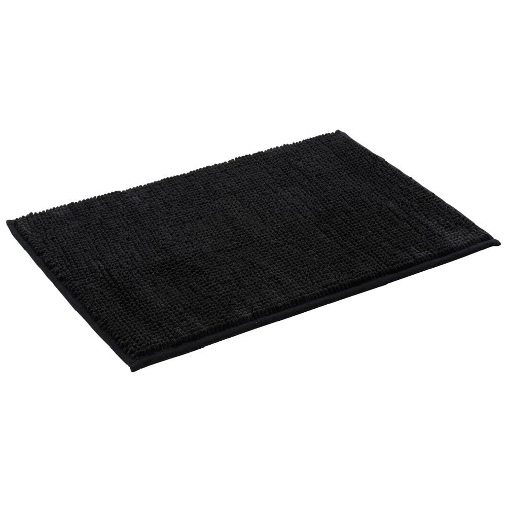 Tapis de salle de bain chenille noir grand modèle