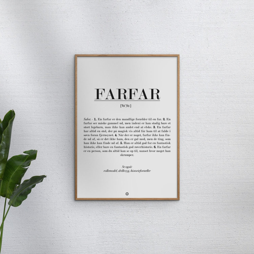 Køb Poster & Frame Citatplakat - Farfar Definition