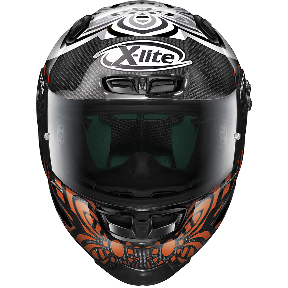 X-lite - Casque X-803 RS Ultra Carbon Replica Arón Canet Noir / Blanc / Orange