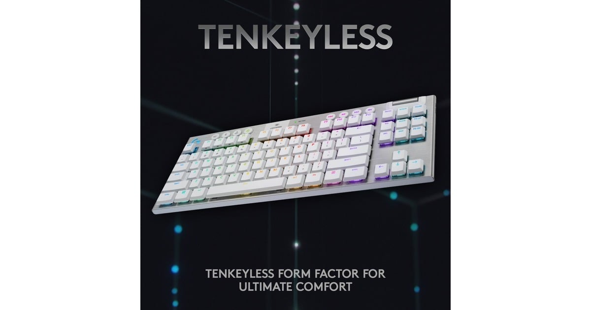 LogitechG915 TKL LIGHTSPEED Wireless RGB Mechanical Gaming Keyboard  (Wit, US-International, GL Tactile, LIGHTSYNC RGB, TKL)
