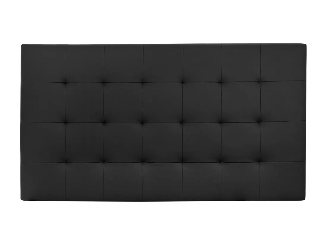 Tête de lit similicuir à capitonnée noir 180x80cm - NIEMI - DECOWOOD