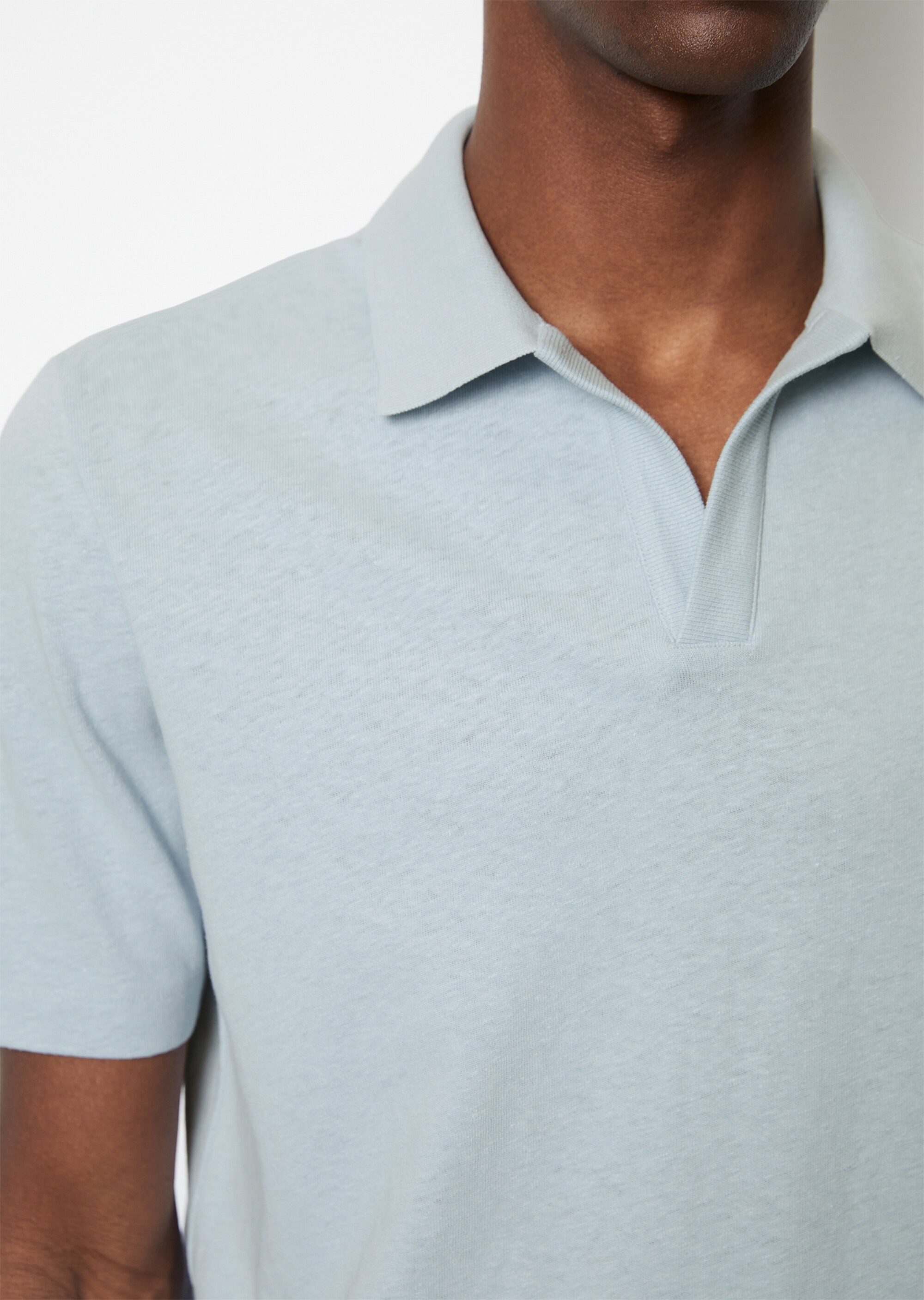 Poloshirt Jersey regular aus Bio-Baumwolle und Leinen