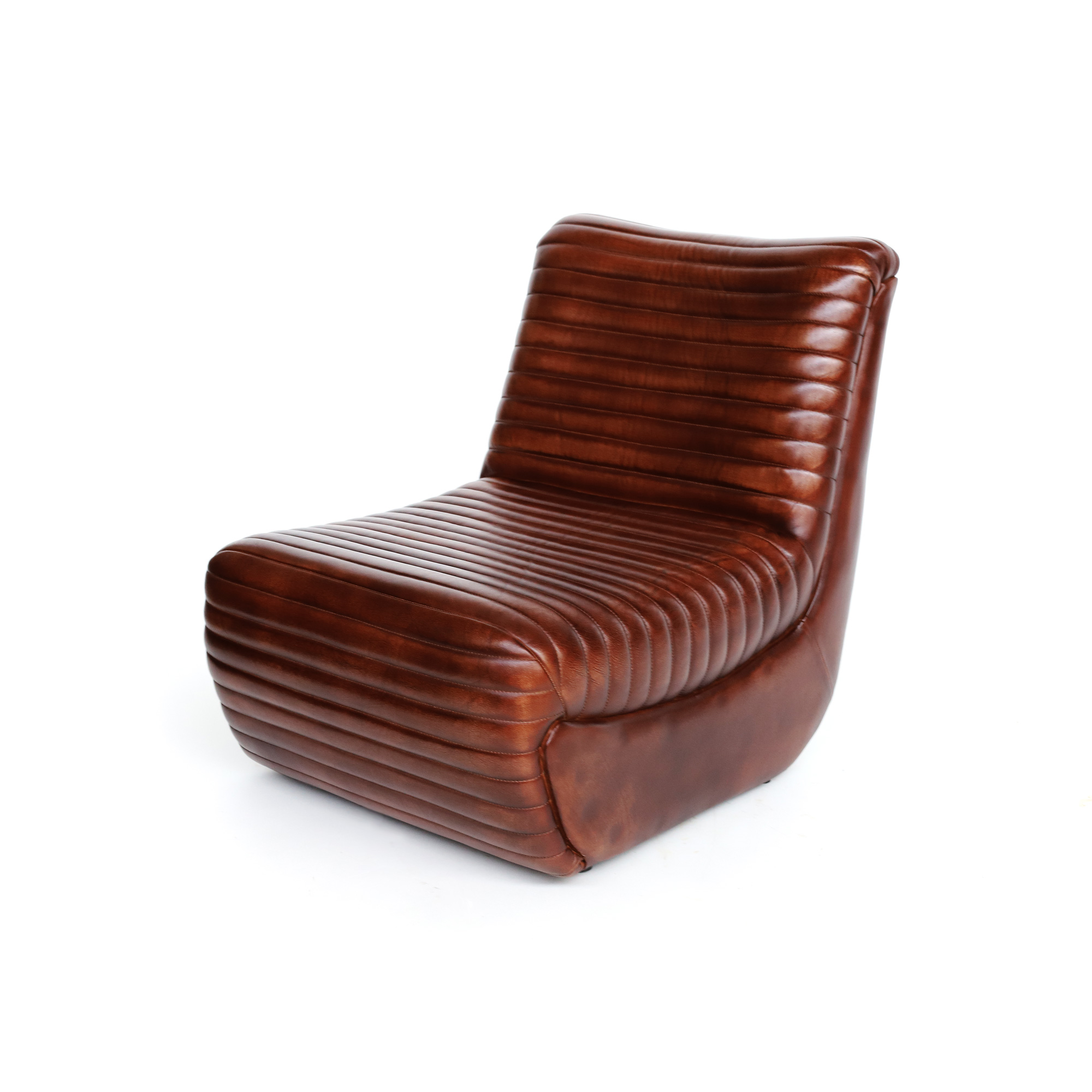 Ledersessel 'Ceeper', braun, B 50 cm, L 84 cm, H 71 cm von fischer's lagerhaus