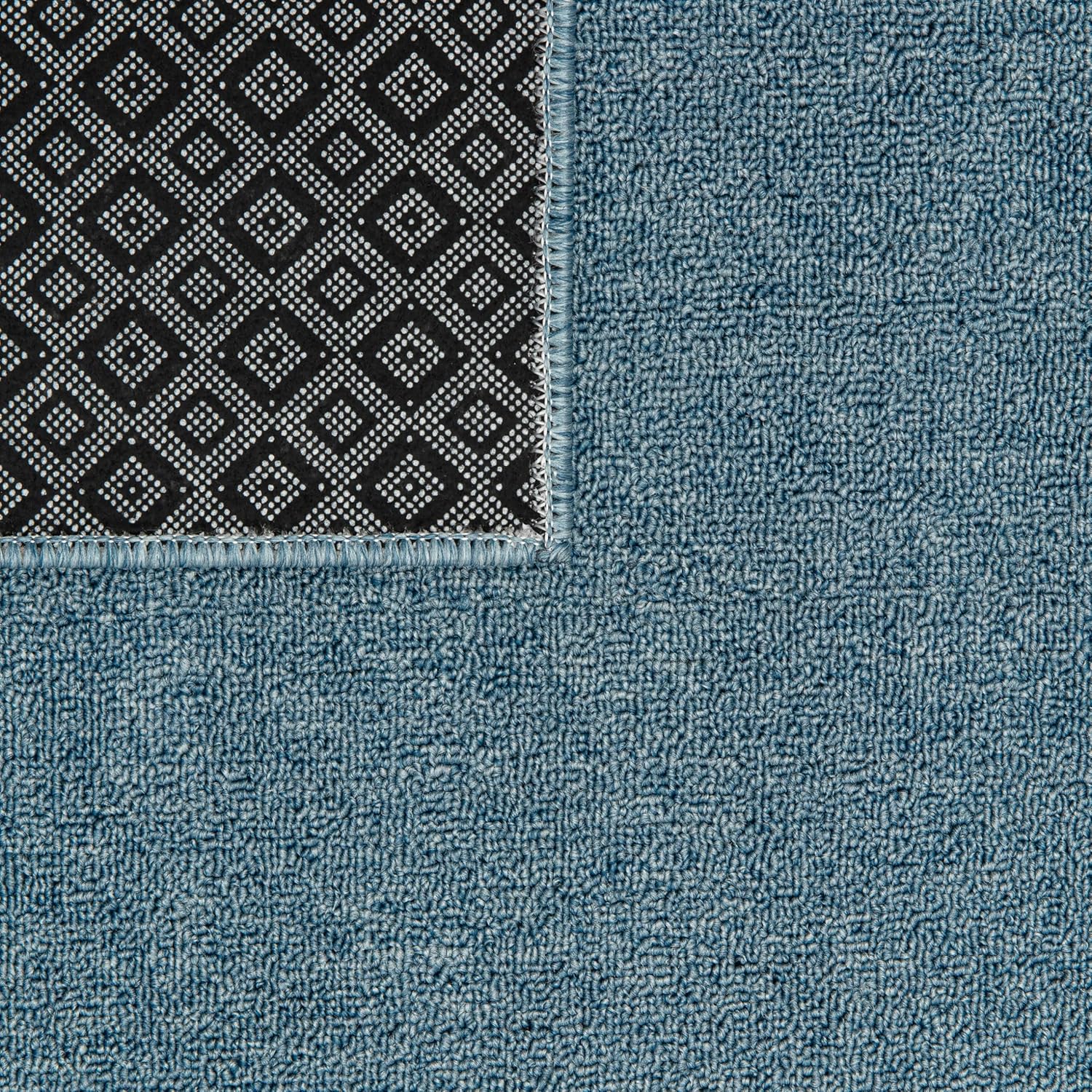 TAPISO Nizza Teppich Anti Rutsch Blau Einfarbig Waschbar Wohnzimmer Schlafzimmer Pflegeleicht Waschmaschinenfest Loop-Teppich ÖKO-TEX 300 x 400 cm